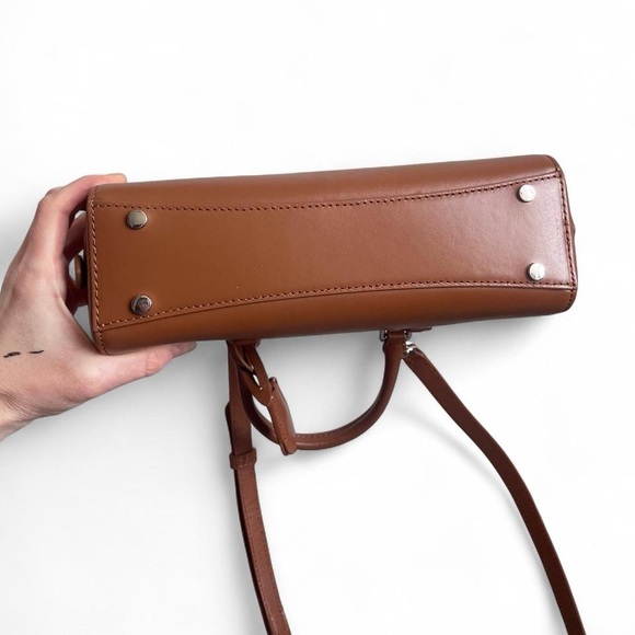 Quince Italian Leather Mini Bowler Crossbody Satchel - Picture 8 of 12